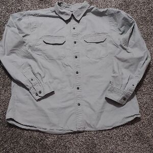 Men's Gray Button-Up Work Shirt